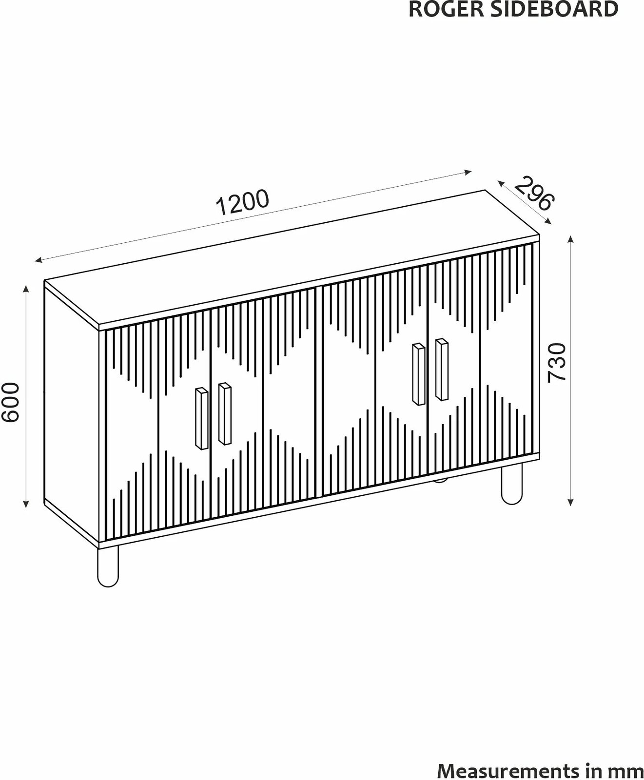 Konsol Skye Decor, ngjyrë arre, Roger