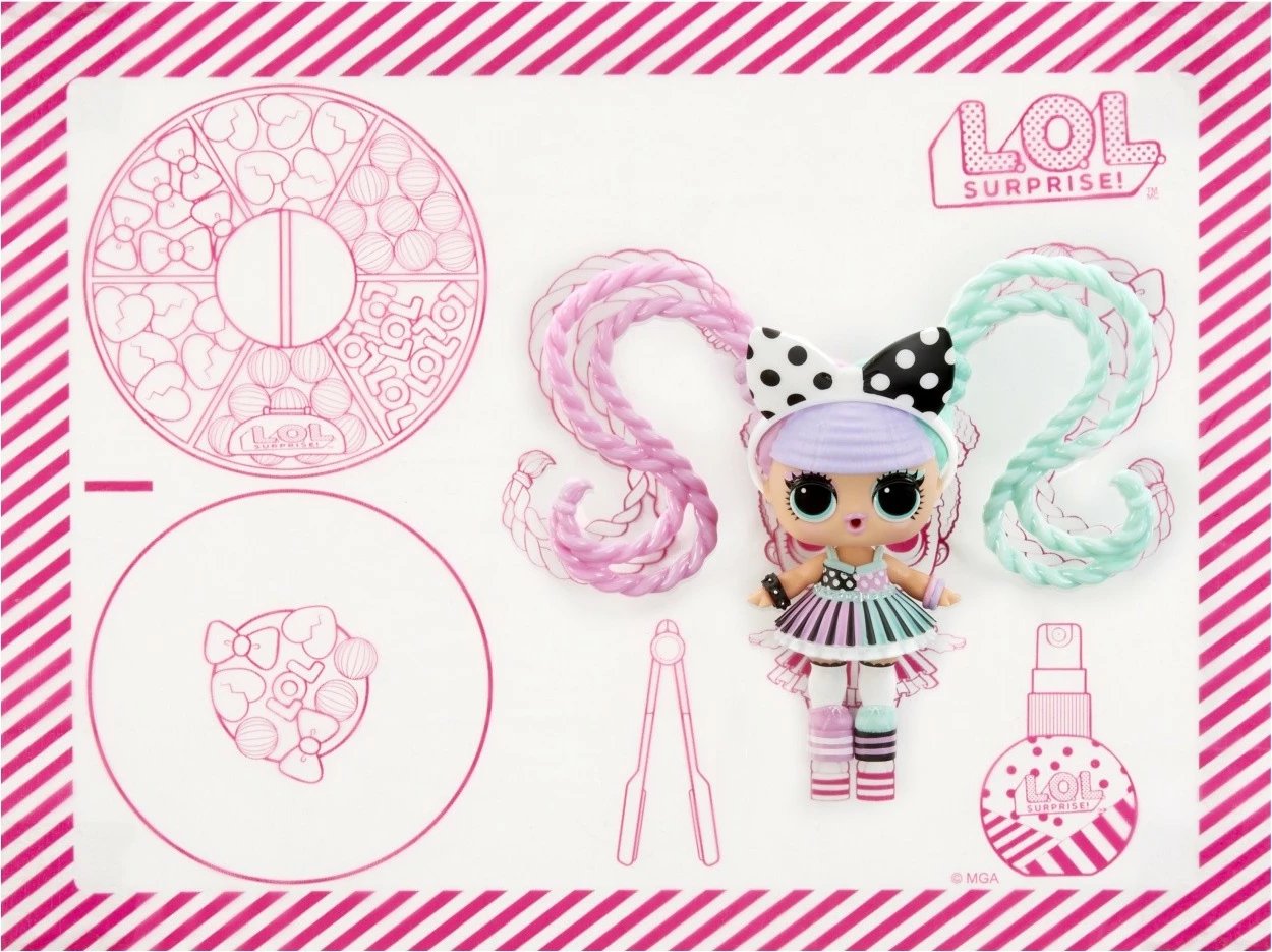Set rruaza flokësh L.O.L. Surprise Hair Beads Tots, 64+ copë, për vajza
