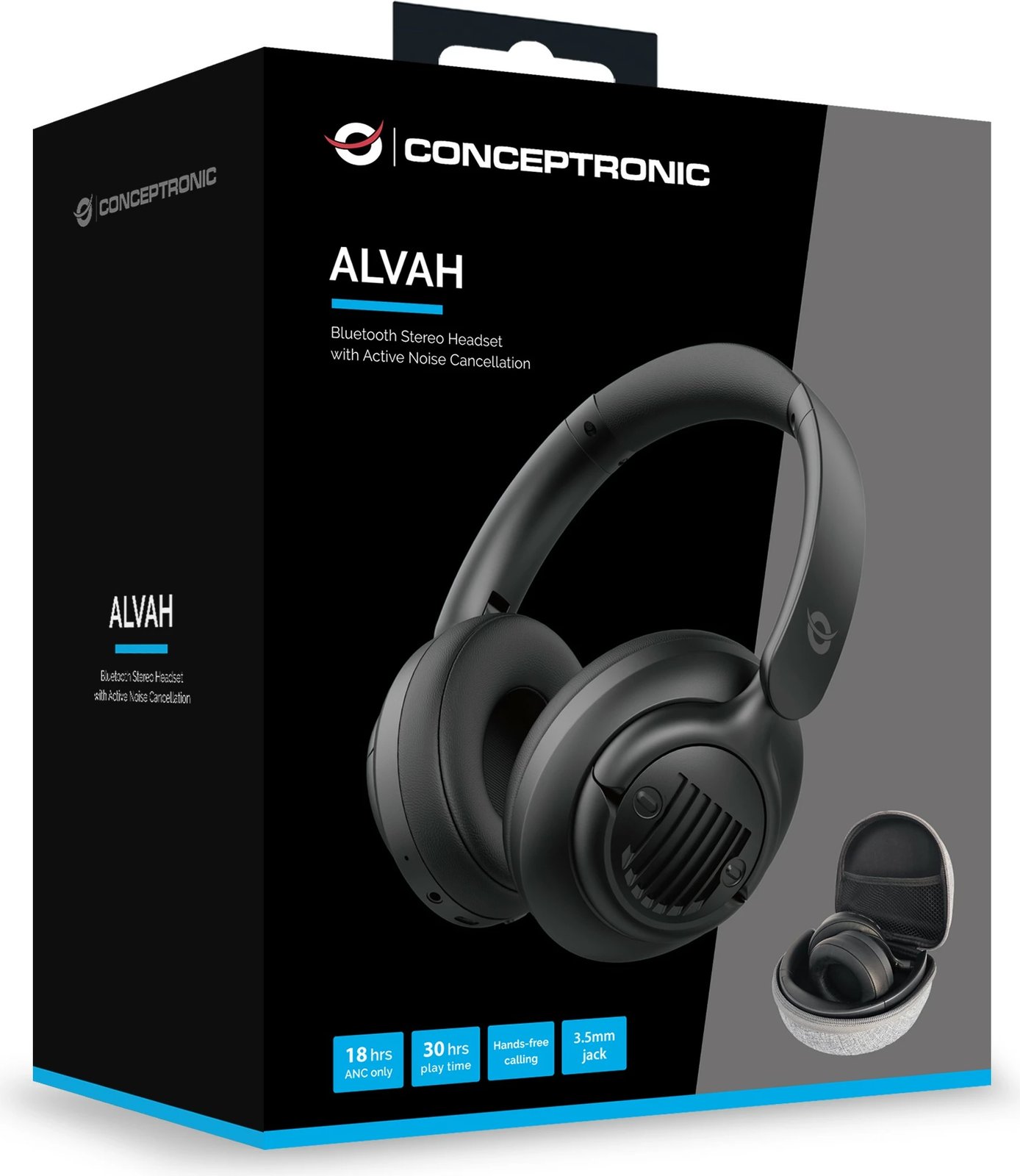 Kufje Conceptronic Wireless BT 5.4, stereo, 30 orë, anulim zhurme, të zeza Kufje Conceptronic Wireless BT 5.4, stereo, 30 orë, anulim zhurme, të zeza