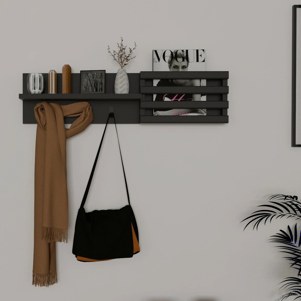 Varëse muri për korridor, ngjyrë antracit, Hanah Home Huso