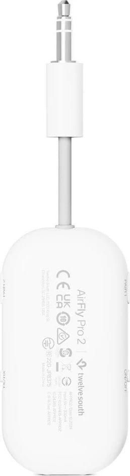 Adapter Bluetooth Twelve South AirFly TS-2411, 3.5mm jack, i bardhë