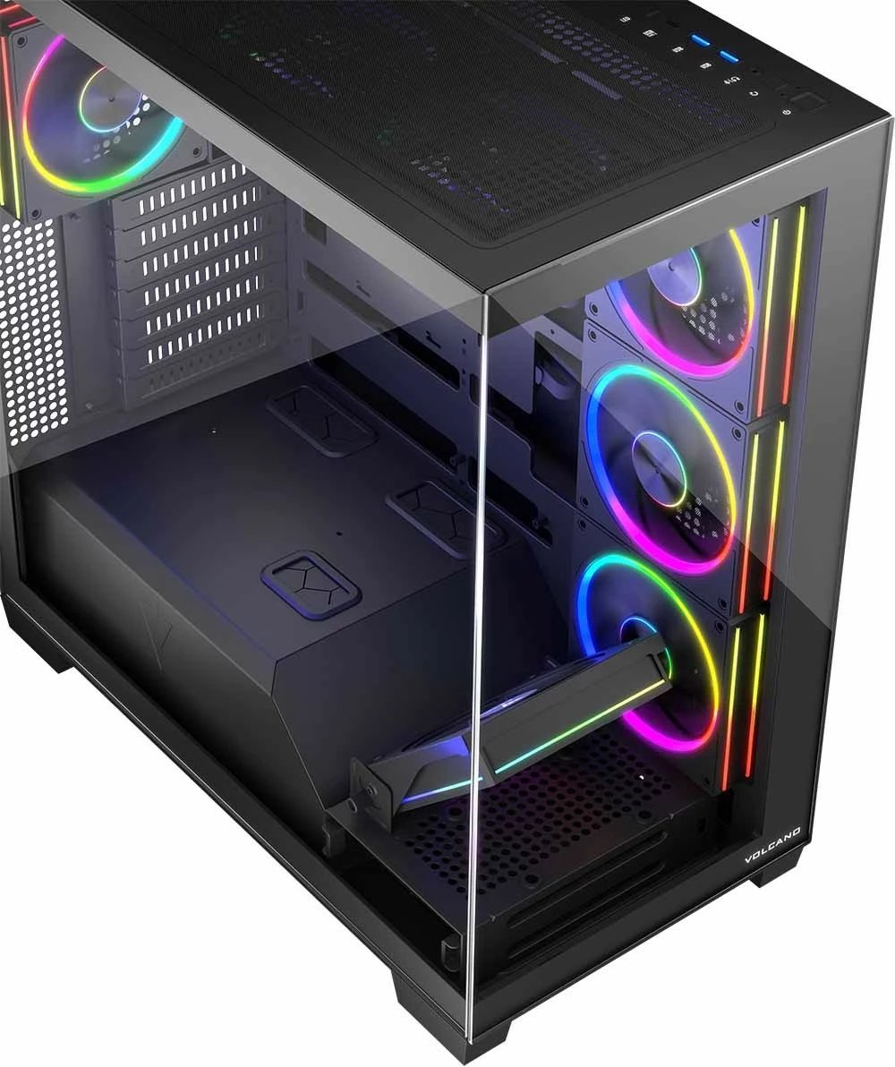 Kasë MODECOM STELLAR 8F ARGB, Midi Tower, e zezë Kasë MODECOM STELLAR 8F ARGB, Midi Tower, e zezë