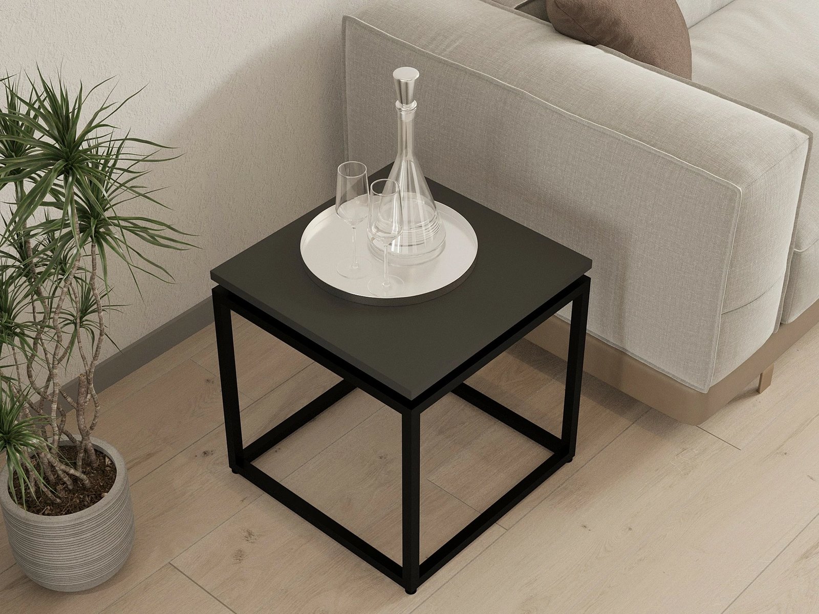 Tavolinë kafeje Hanah Home, lejlak - e zezë