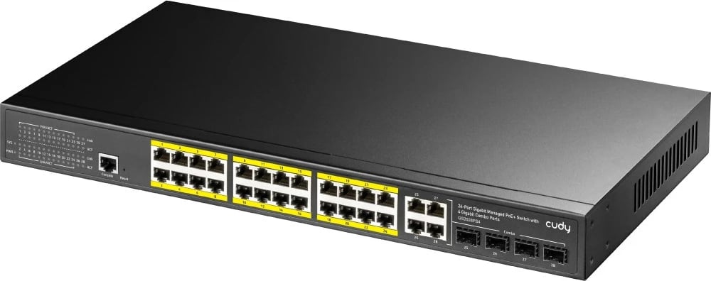 Switch CUDY GS2028PS4-400W, 24 porta Gigabit, 4 SFP, PoE, 1U, i zi