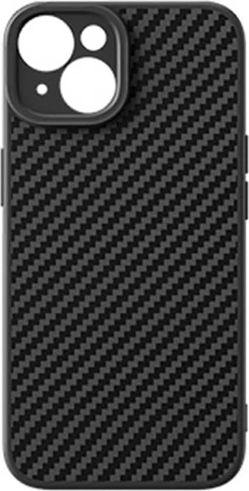 Mbështjellës Baseus Synthetic Fiber për iPhone 15 Plus me xham të temperuar, i zi