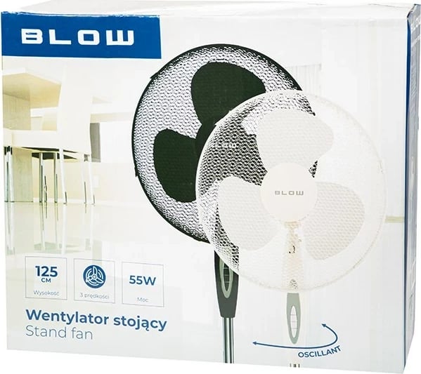 Ventilator qëndror BLOW 44-026#, 40 cm, 55W, i zi