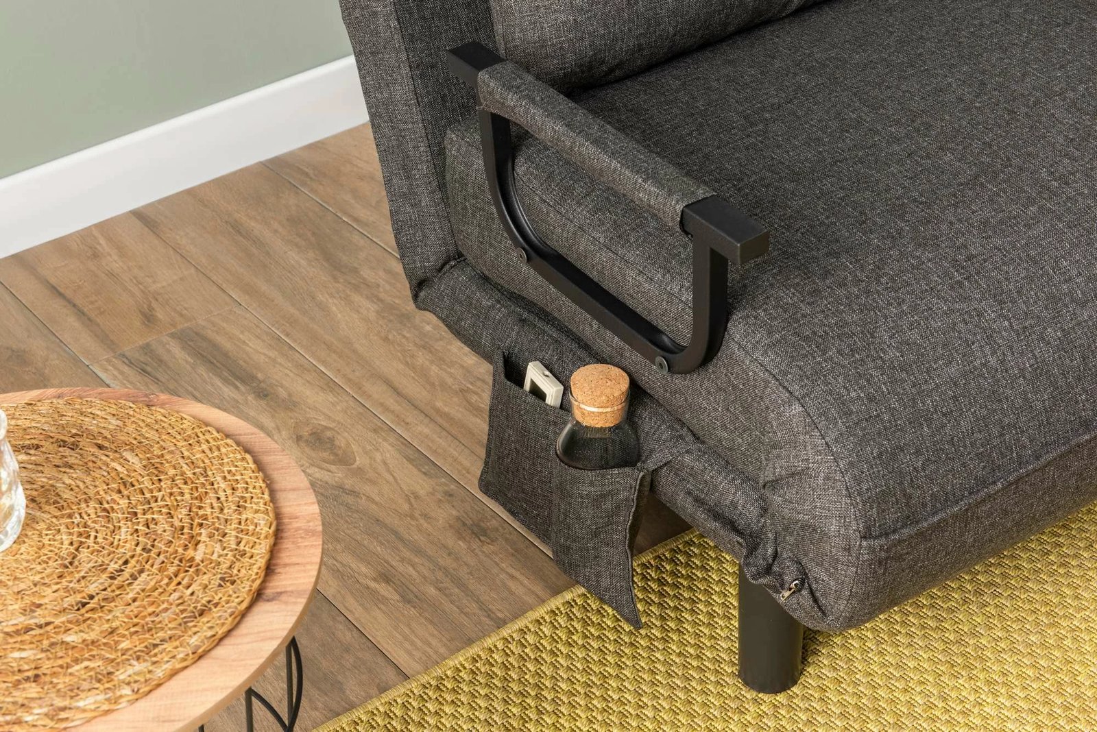 Krevat-karrige një vendës, Atelier del Sofa, Sento Single, gri e errët