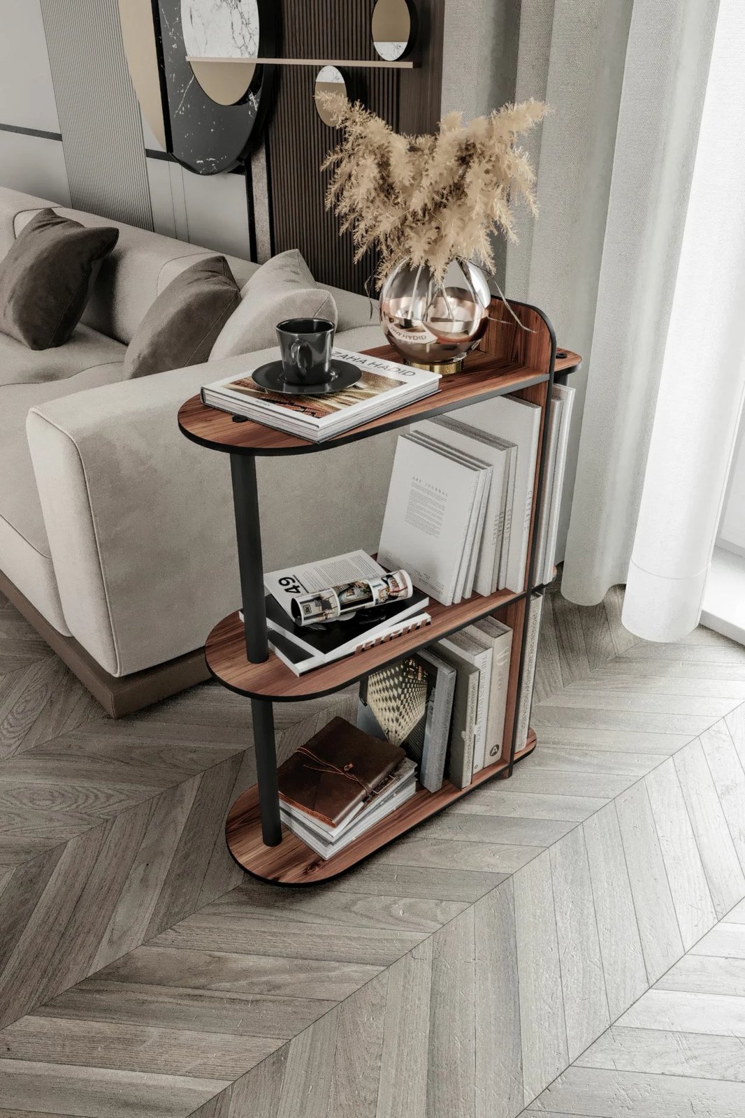 Tavolinë anësore, ngjyrë arre, Skye Decor, Kaiteki