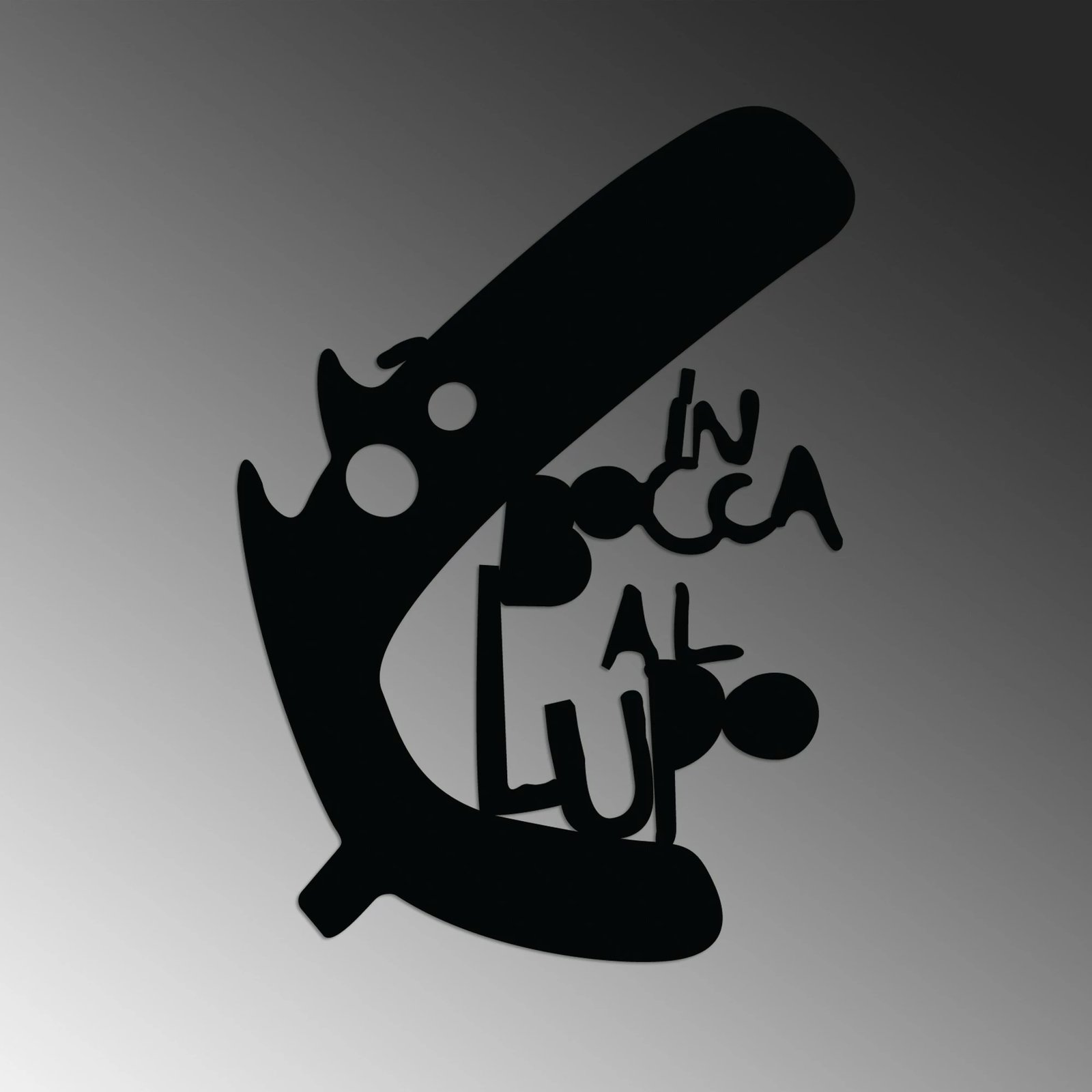 Aksesor dekorativ metalik për mur, Wallity Lupo 3, ngjyrë e zezë, 40x56cm