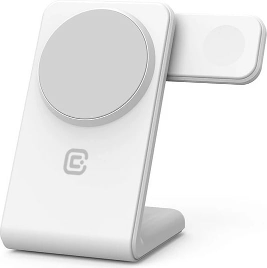 Karikues wireless 3-në-1 CRONG MagSafe për iPhone, Apple Watch, AirPods, Bardhë