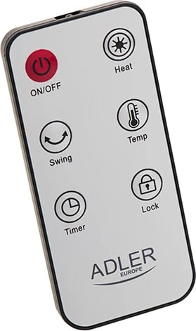 Ngrohës kullë Adler AD 7738, qeramik, 2000W, LED, telekomandë, timer 1-12h, i bardhë