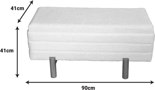 Set dy karrige-trunk Cindy Inart, pëlhurë bouclé, ngjyrë bezhë dhe bardhë