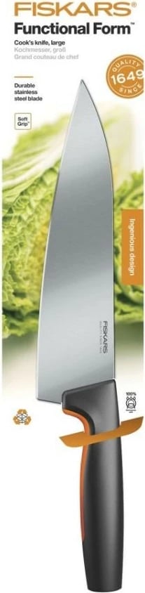 Thikë kuzhine Fiskars Functional Form 1057534, 20 cm, Inoks, E zezë/Portokalli