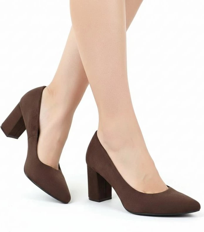 Këpucë elegante femra Leone, chocolate suede