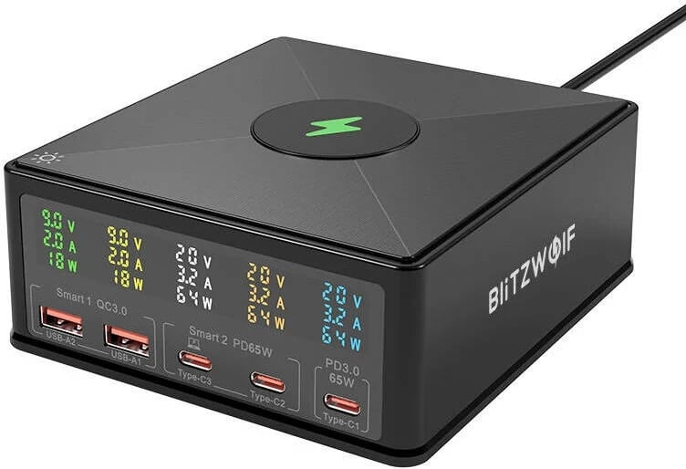 Karikues BlitzWolf 868H, 2xUSB-A, 3xUSB Type-C, 160W, i zi