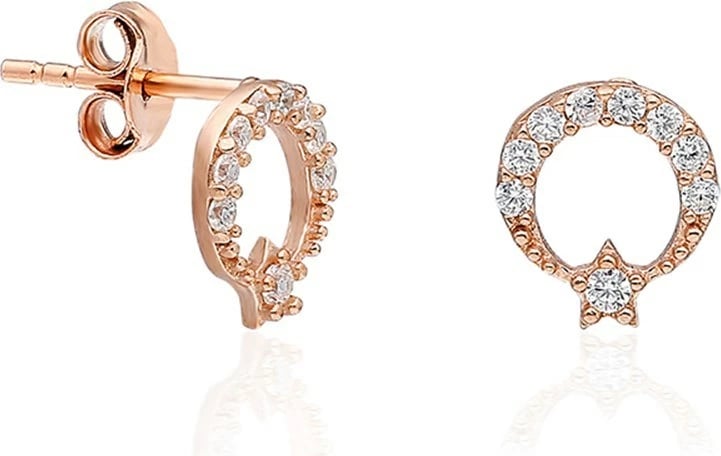 Vathë argjendi Jumeon, rozë gold dhe të bardhë, TRDYL491