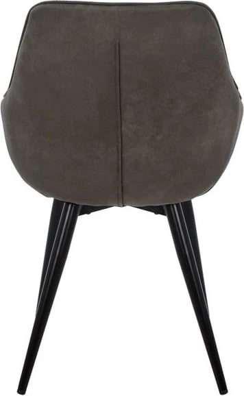 Karrige me krahë Mando, FH8006.10, stof Nubuck gri, 60x60x84 cm, set prej 2 copë