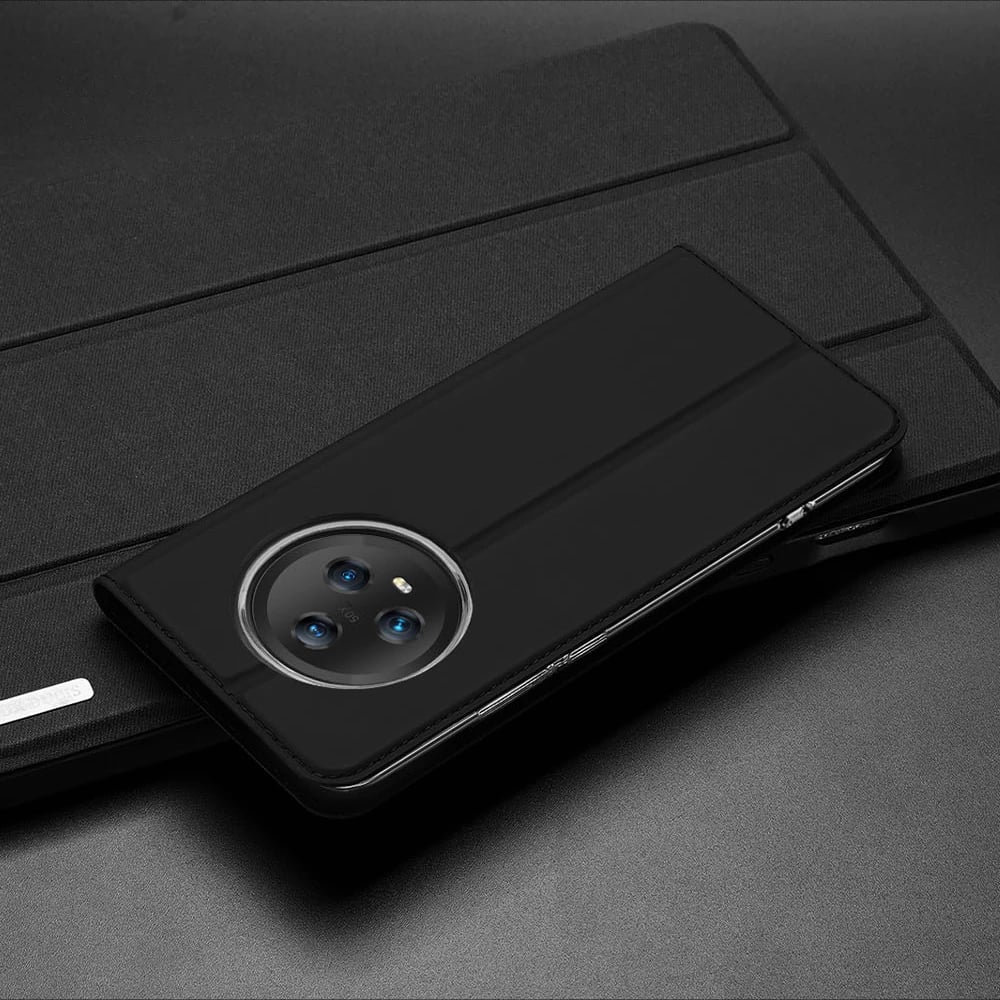 Mbështjellës Dux Ducis Skin Pro për Honor Magic5, me kapak, xhep kartele dhe funksion standi, i zi Mbështjellës Dux Ducis Skin Pro për Honor Magic5, me kapak, xhep kartele dhe funksion standi, i zi