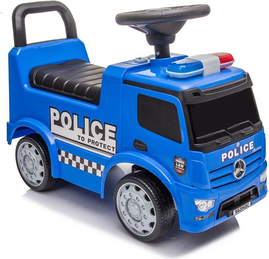 makinë ride-on fëmijësh, Baby Mix, Mercedes POLICE, me drita e tinguj, ngarkesë 25 kg, për 12m+, blu