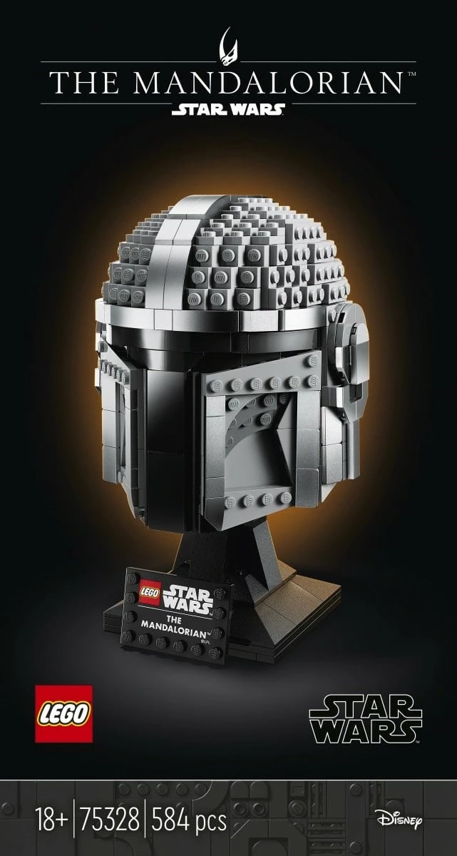 Set ndërtimi LEGO Star Wars Mandalorian Helmet 75328, 584 pjesë, gri