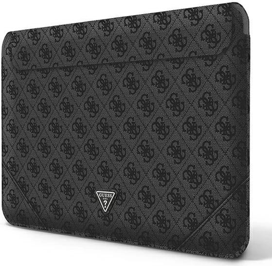 Mbështjellës Guess 4G Uptown Triangle Logo për laptop 16", eko-lëkurë, zi