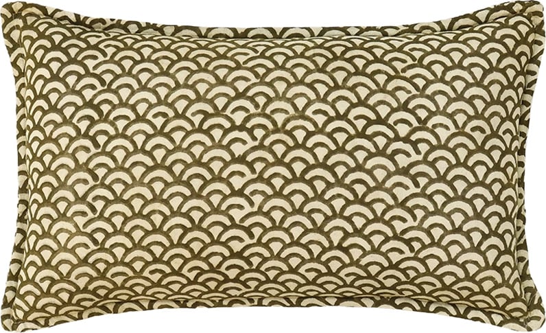 Jastëk dekorativ Calliste C, pambuk, ngjyrë ulliri-bezhë, 40x60cm