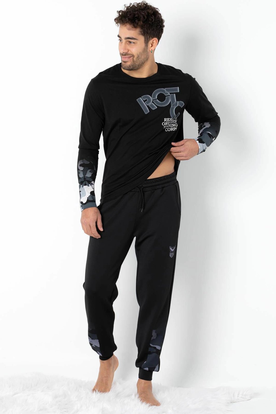 Set pizhamash për burra, Jumeon, 002-000690, e zezë