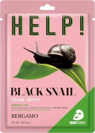 Maskë për fytyrë BERGAMO Help Sheet Mask Black Snail për femra 25ml