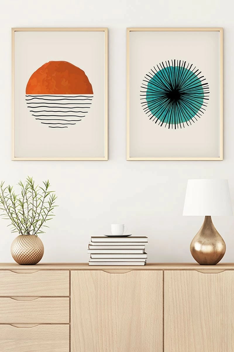 Pikturë dekorative me kornizë, MDF, 2 copë, Wallity, Huhu31, 50x35cm