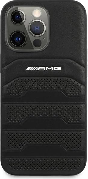 Mbështjellës Mercedes AMG Debossed Lines për iPhone 14 Pro 6.1", lëkurë, i zi