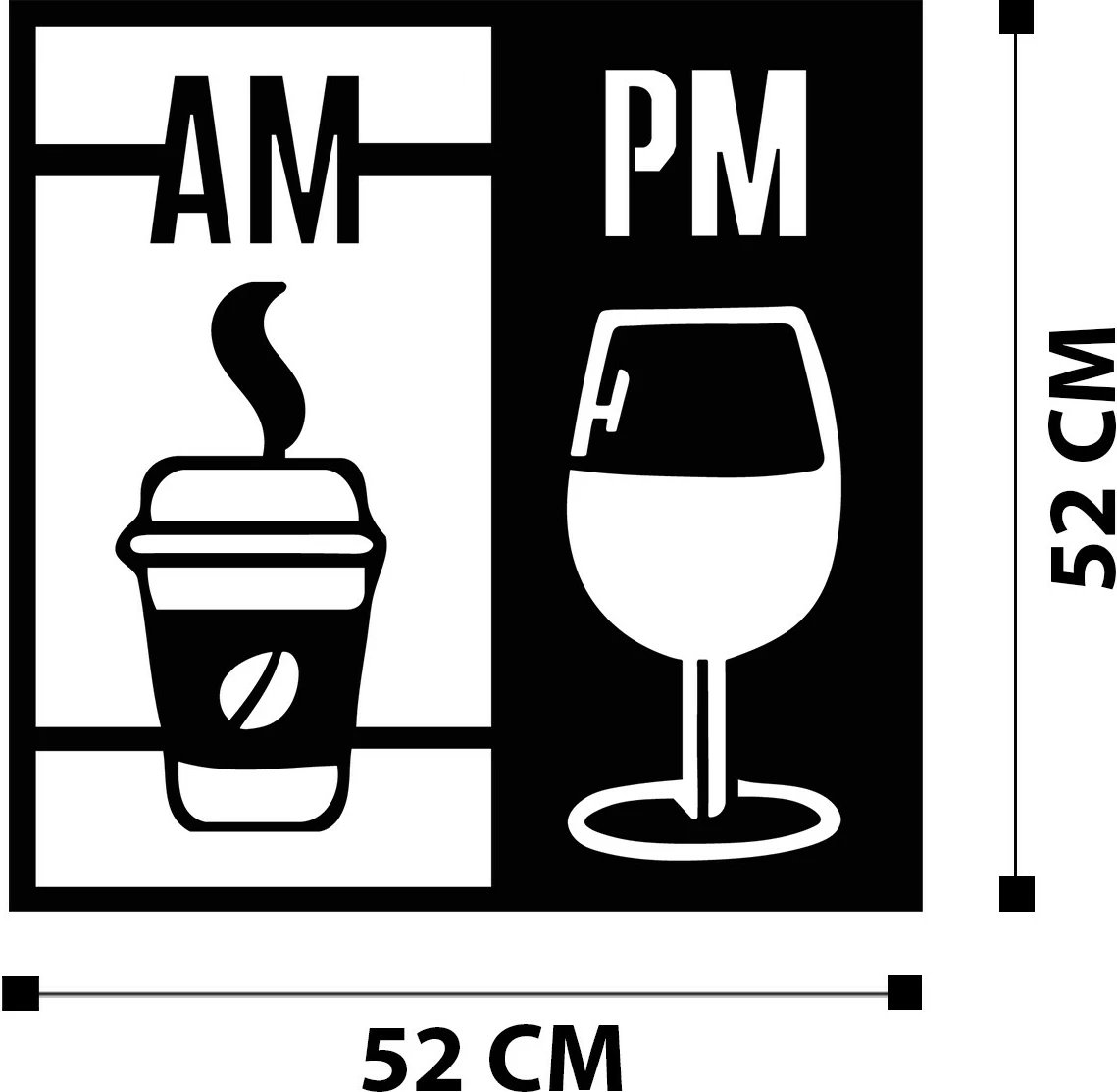 Aksesor dekorativ metalik për mur, Wallity, Selection, ngjyrë e zezë, 52x52cm