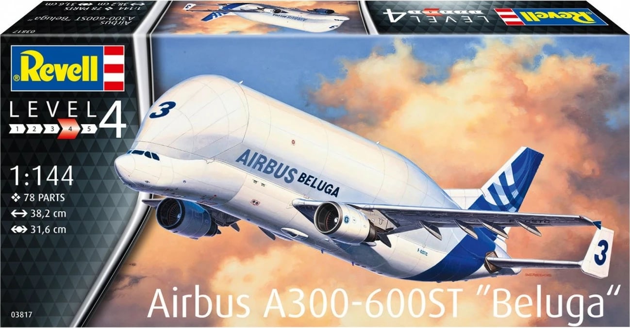 Model plastik aeroplani Revell Airbus A300-600ST Beluga 1:144, 78 pjesë Model plastik aeroplani Revell Airbus A300-600ST Beluga 1:144, 78 pjesë