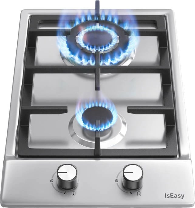 Sobë gazi IsEasy MGBS-312A, 2 djegës, çelik inox, e integruar