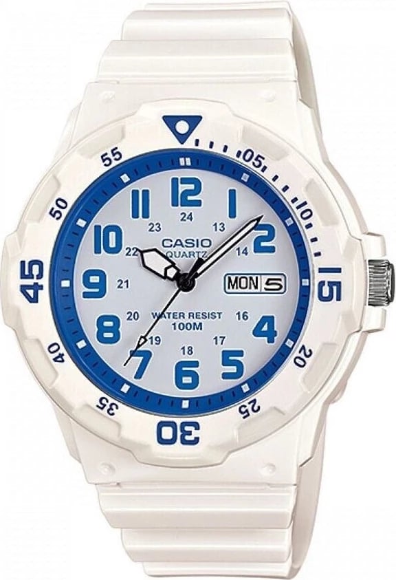 Orë dore CASIO SPORT DIVER 100M për meshkuj, e bardhë