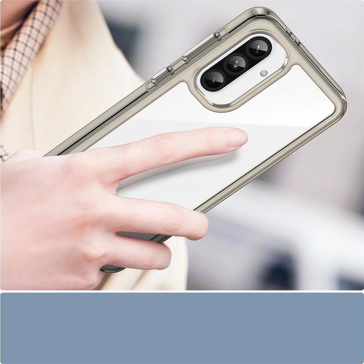 Mbështjellës Hurtel Outer Space Case për Samsung Galaxy A56, gjysmë-transparent, i zi