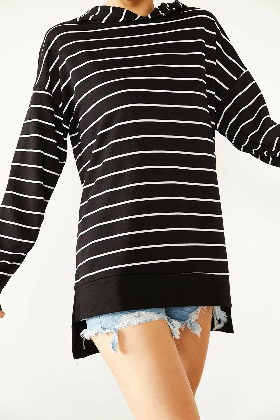 Bluze e trashë Jumeon, 2KXK8-45516, e zezë, e bardhë