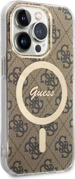 Mbështjellës Guess GUHMP14LH4STW për iPhone 14 Pro 6.1", 4G MagSafe, kafe Mbështjellës Guess GUHMP14LH4STW për iPhone 14 Pro 6.1", 4G MagSafe, kafe