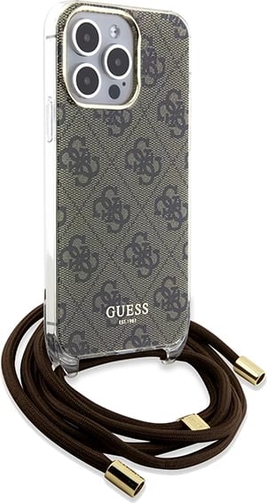 Mbështjellës Guess Crossbody Cord 4G Print për iPhone 15 Pro Max, Kafe Mbështjellës Guess Crossbody Cord 4G Print për iPhone 15 Pro Max, Kafe