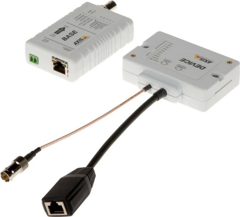Kit kompakt Axis T8645PoE+ mbi koaksial, i zi, i bardhë