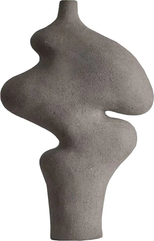 Vazo Lubang, polirezine, ngjyrë gri, 13x13x30cm