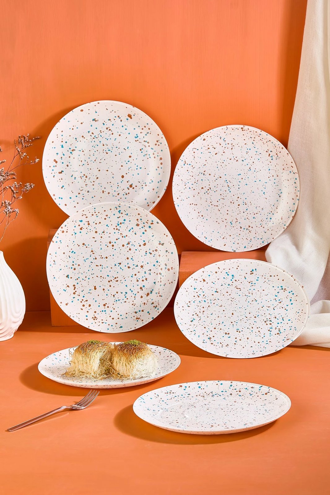 Set pjatash për ëmbëlsira, Hermia, Punti, të bardha, 6 copë