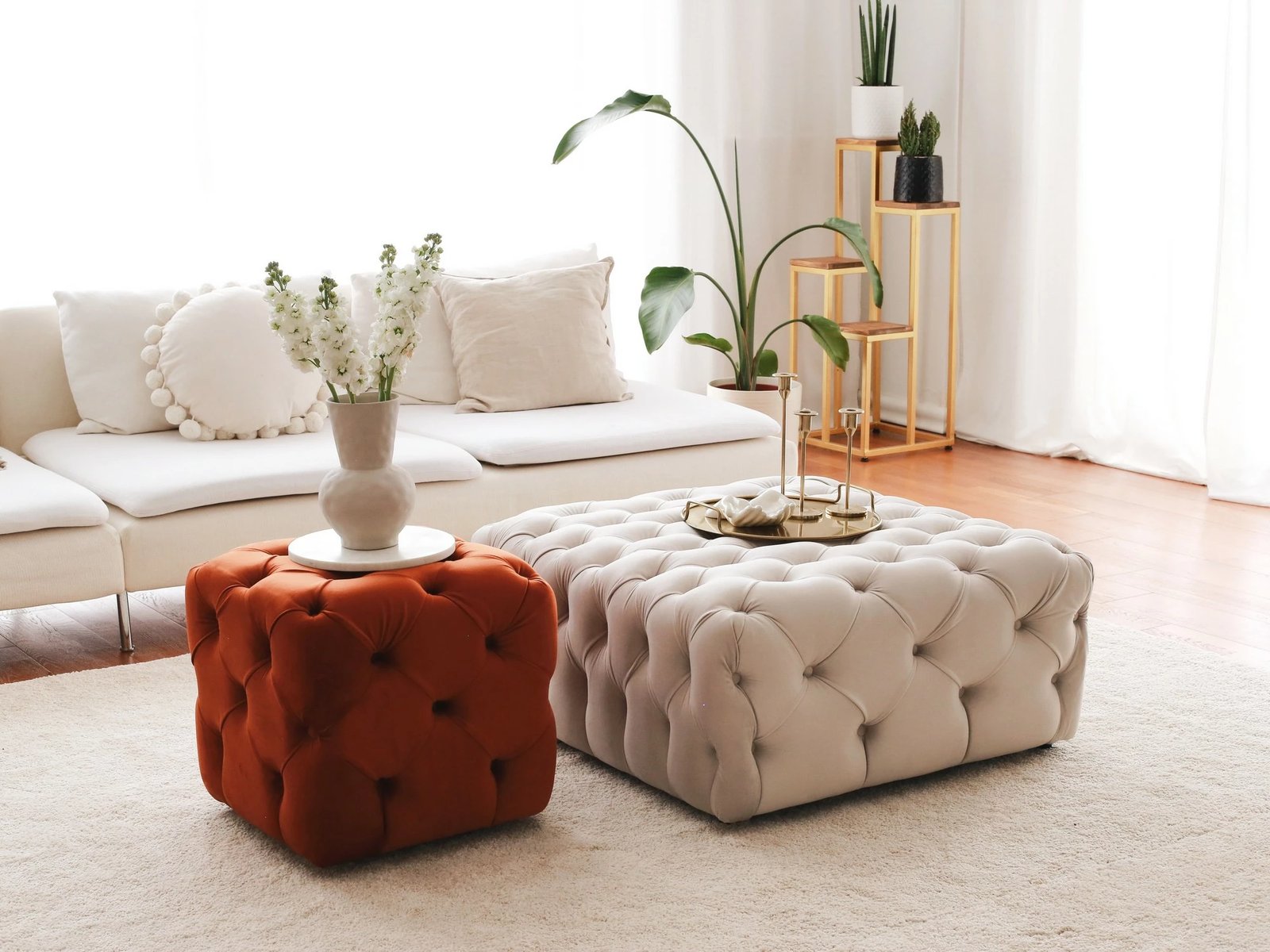 Puf Atelier del Sofa, Kup Chester, ngjyrë kanelle