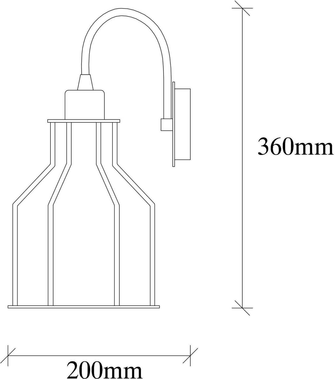 Llambë muri vintage Opviq, Fellini - MR - 813, e zezë, metal Llambë muri vintage Opviq, Fellini - MR - 813, e zezë, metal