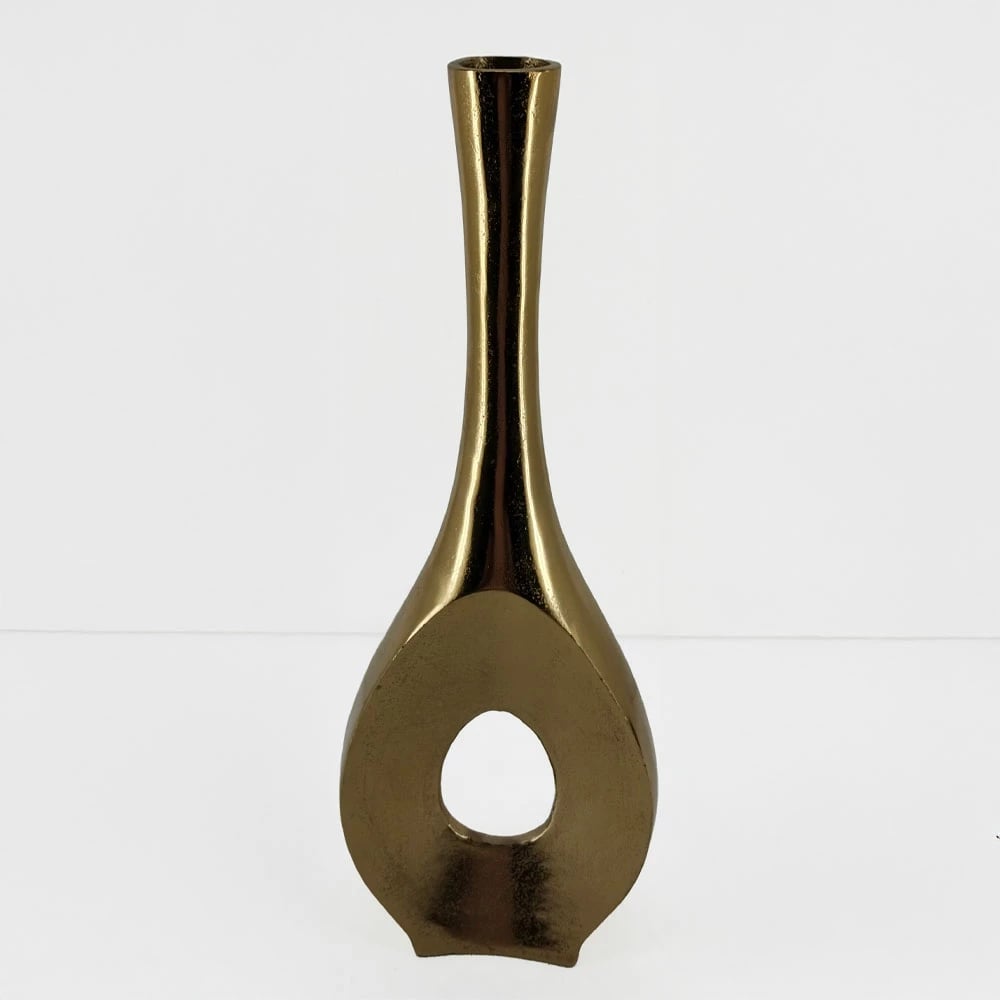 Vazo Adel, alumin, ngjyrë ari, 19x7x56cm