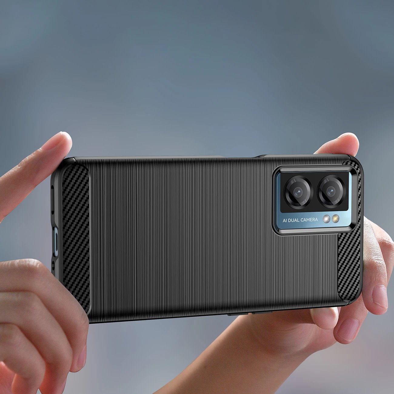 Mbështjellës Hurtel Carbon Case për Xiaomi Poco F4 5G, i zi