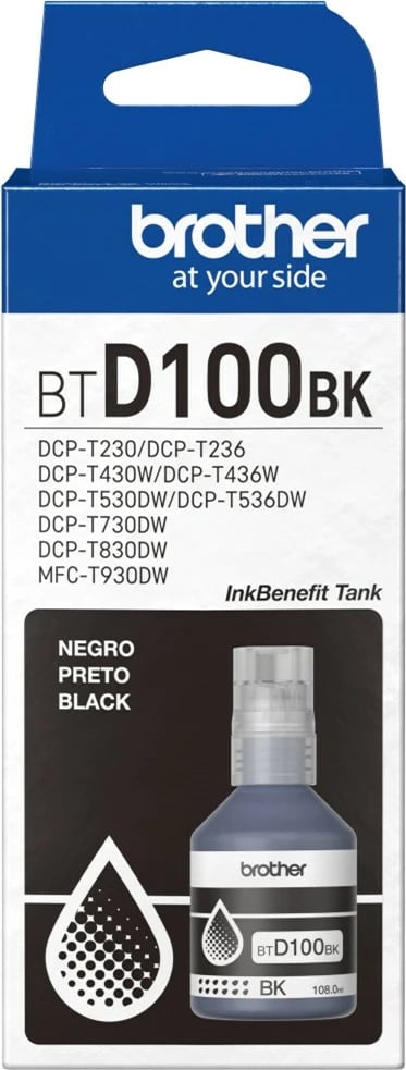 Bojë printeri Brother BTD100BK, origjinale, e zezë, 108 ml