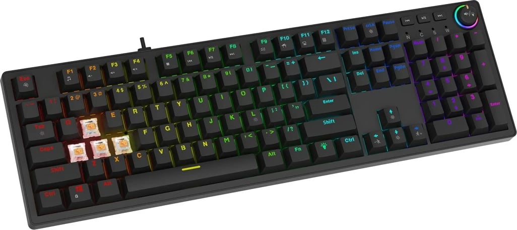 Tastierë mekanike SAVIO STYX, Outemu Brown, RGB, Full-size, e zezë