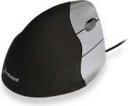 Maus vertikal Evoluent VM3R2-RSB, me kabllo, për dorë të djathtë, zi/argjend