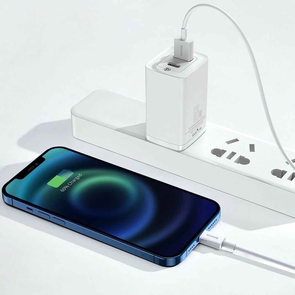 Kabllo Baseus Superior CALYS-A02, USB në Lightning, 1m, 2.4A, Bardhë