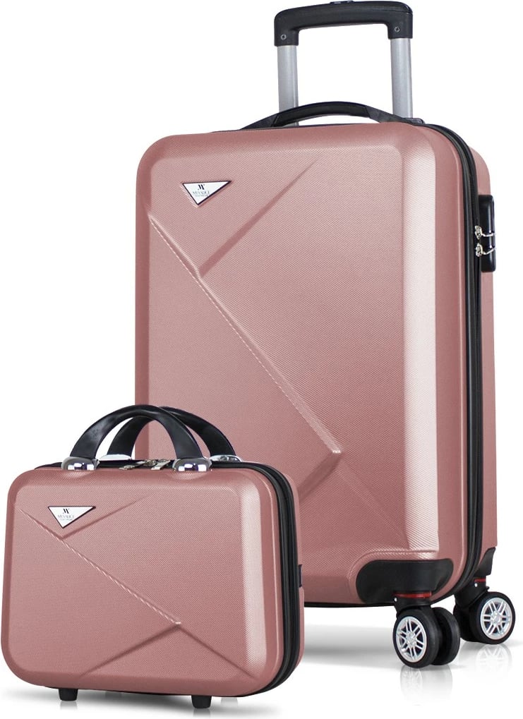 Set valixhesh (2 copë), ngjyrë rozë gold, Zoozie Bags, 8282
